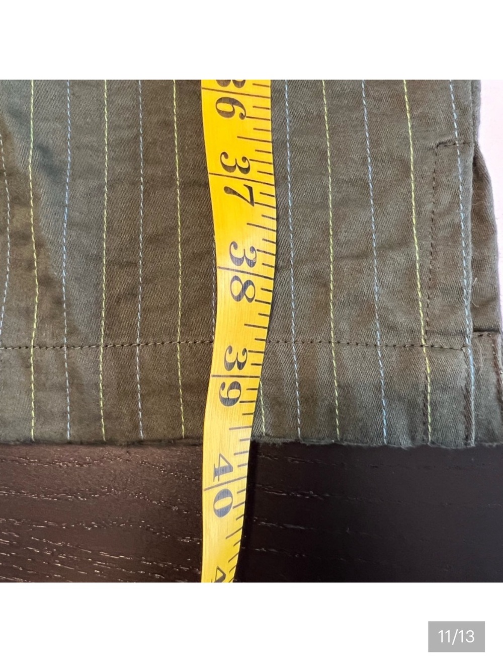 Anokhi Green Stitched Striped Pants